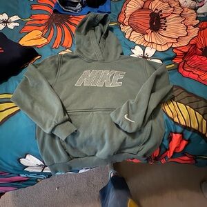 Nike Men's Olive Green Pullover Hoodie